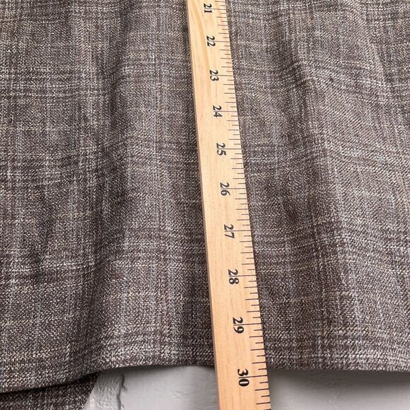 Joseph Abboud Blazer Men 40‎ Brown Blue Plaid Nova Fides Heritage Linen Jacket - Picture 9 of 15